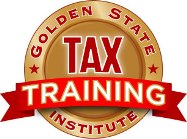 Golden State Tax Training Logo. IRS RTRP Study Guide and CTEC Continuing Education. 